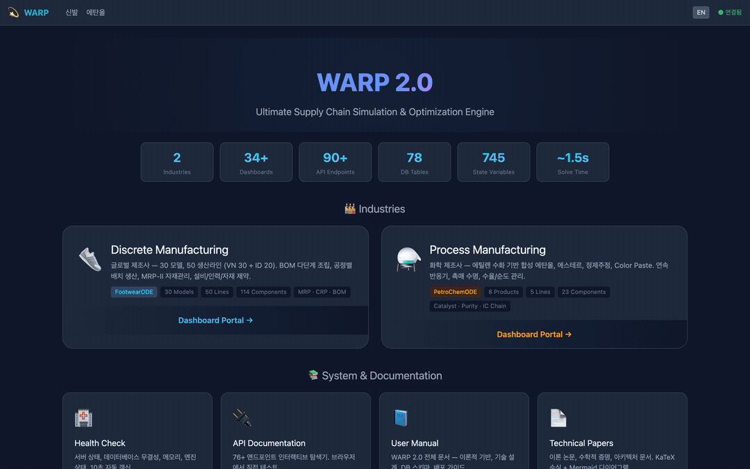 WARP 대시보드 투어